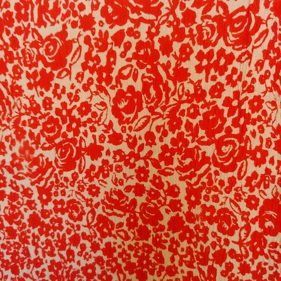 Billabong red and white floral boho backless long sleeve 100% rayon Size M - Picture 3 of 9